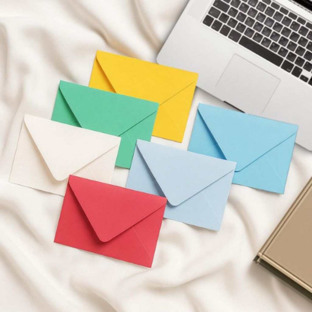 

( ISI 100 )Amplop Warna A5 A6 A7 A8 coklat merah hijau pink putih biru Angpao Uang Aesthetic Amplop Uang Elegant Polos.