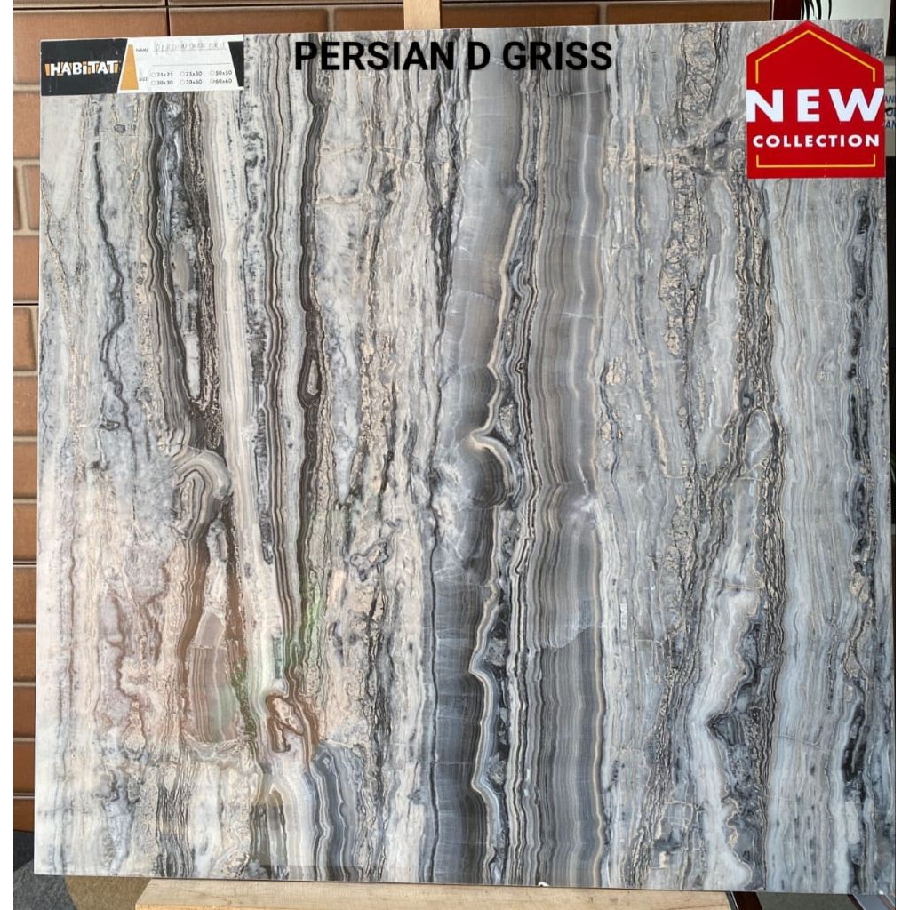 keramik cutting lantai 60x60 Persian D griss glossy brand habitat ceramic