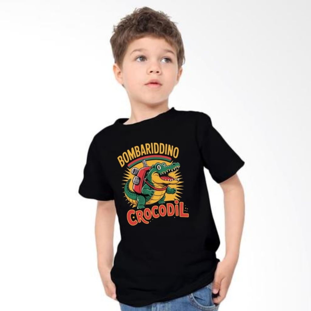 Kaos anak anomali bombardiro crocodil t-shirt anak anomali
