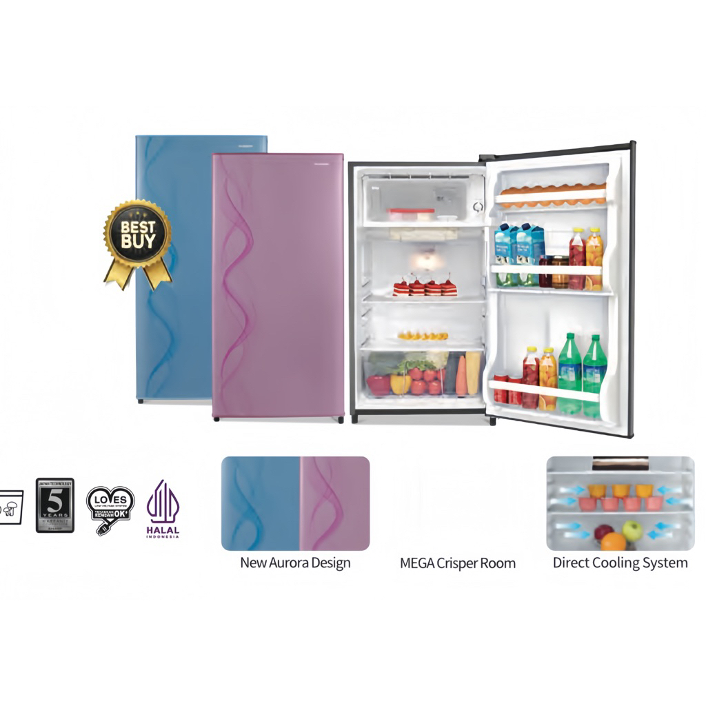 KULKAS 1 PINTU SHARP  SJ-N162D-AP/AB/AS