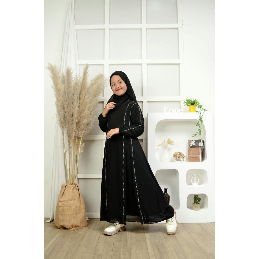set gamis anak perempuan ceruty payet swarosky