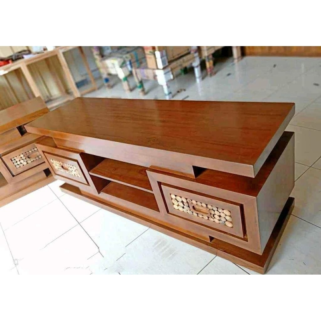 BUFET TV KACA MATA BUFET TV KOIN KAYU JATI | BUFET TV MINIMALIS KOIN BUFET TV KACAMATA FURNITURE JAT