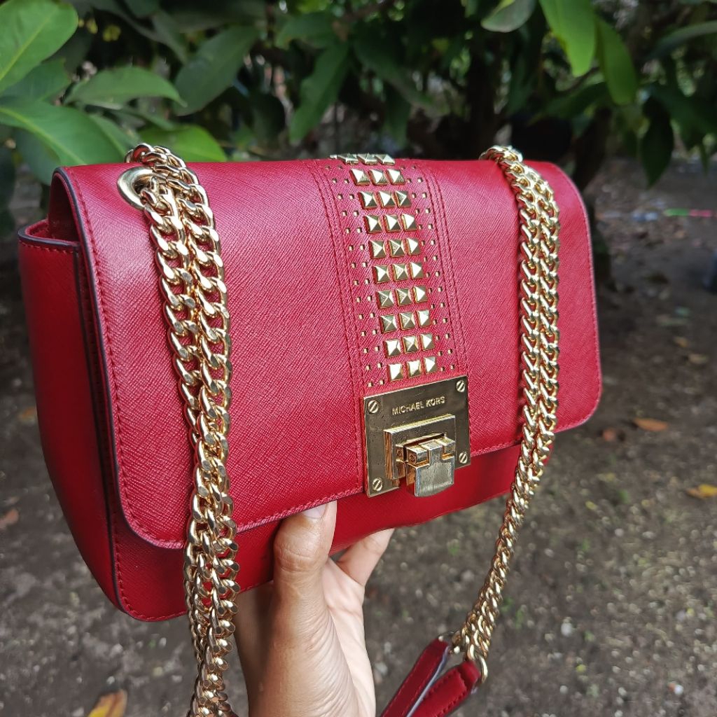MK-Sling bisa shoulder ORI auth merah maroon Michael Kors