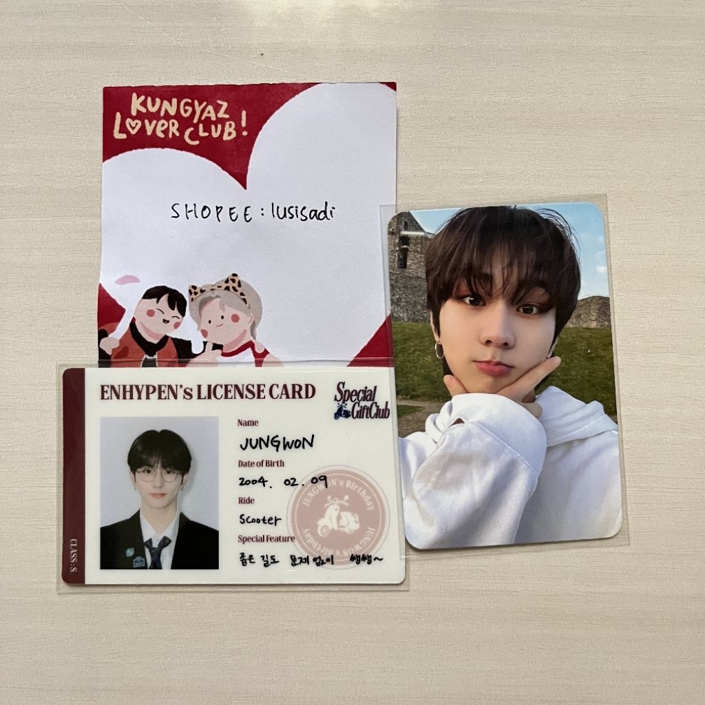 ENHYPEN Namil Dark Blood Jungwon + License Card Jungwon PC Photocard