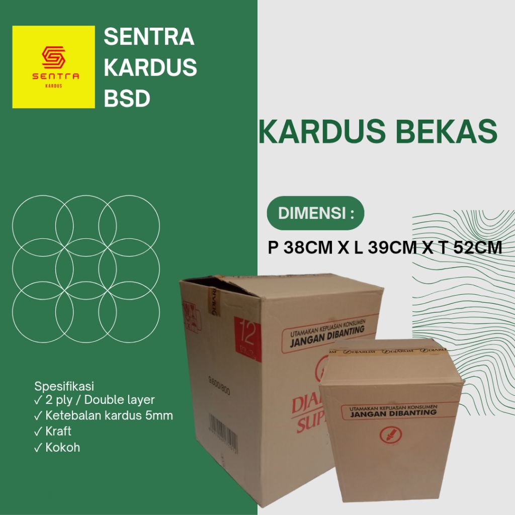 

Kardus Besar /Jumbo Untuk Pindahan / Packing P38 x L39 x T52