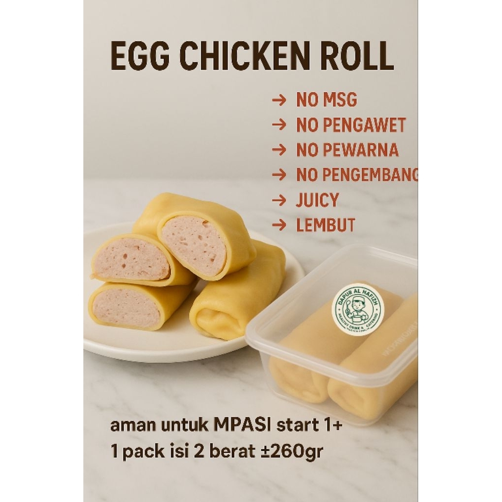 

Egg Chicken Roll Homemade MPASI 1+ Tanpa MSG | Tanpa Pengawet & Pewarna