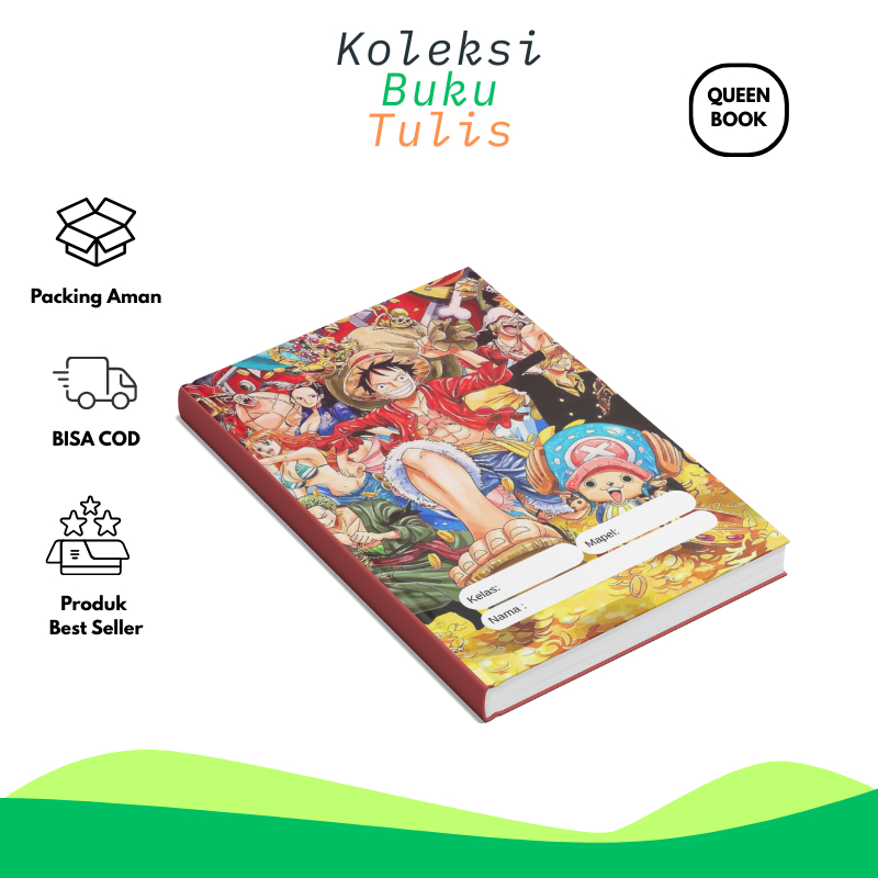 

Buku Tulis Anak Sekolah SD Tk Paud Bimba Tema One Piece Custom nama isi Kertas 38 Lembar