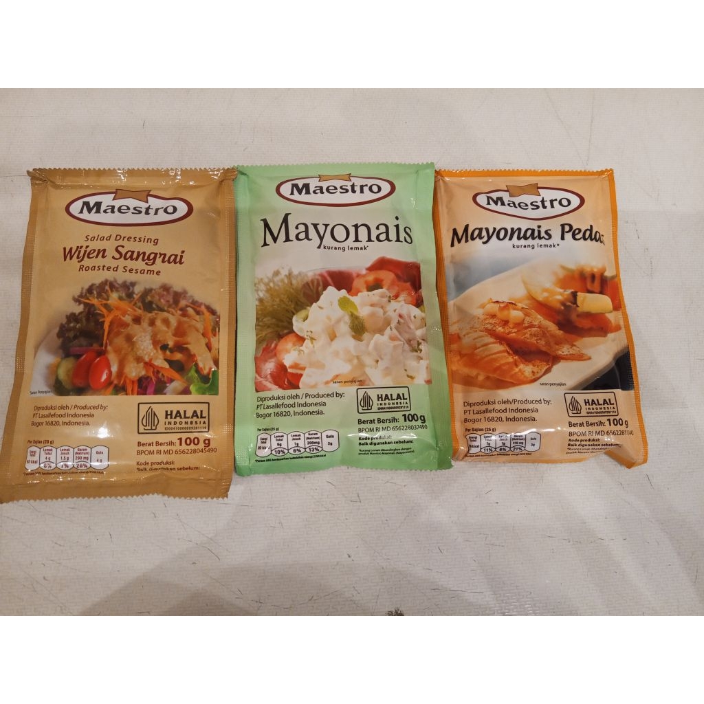 

MAESTRO MAYONAISE 100 GRAM/MAYONAISE PEDAS 100 GRAM/WIJEN SANGRAI 100 GRAM ROASTED SESAME EXP TERUPDATE