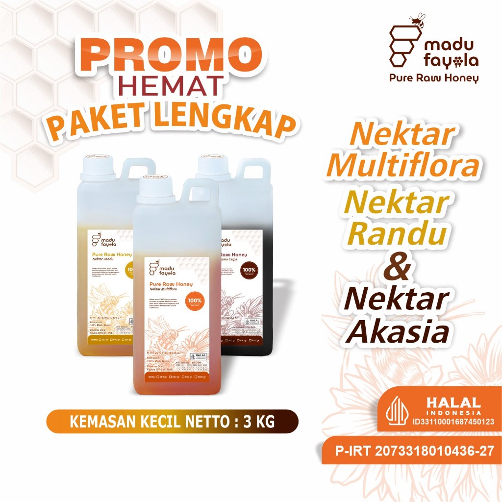 

PROMO HEMAT | PAKET LENGKAP | MADU FAYOLA RANDU, MULTIFLORA DAN AKASIA 1KG
