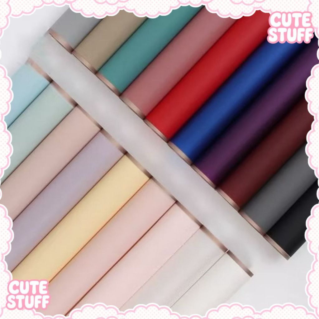 

❤️CS❤️Plastik buket hitam black list rose gold / transparant cellophane / florist supply / paper wrapping / flower wrap / satuan