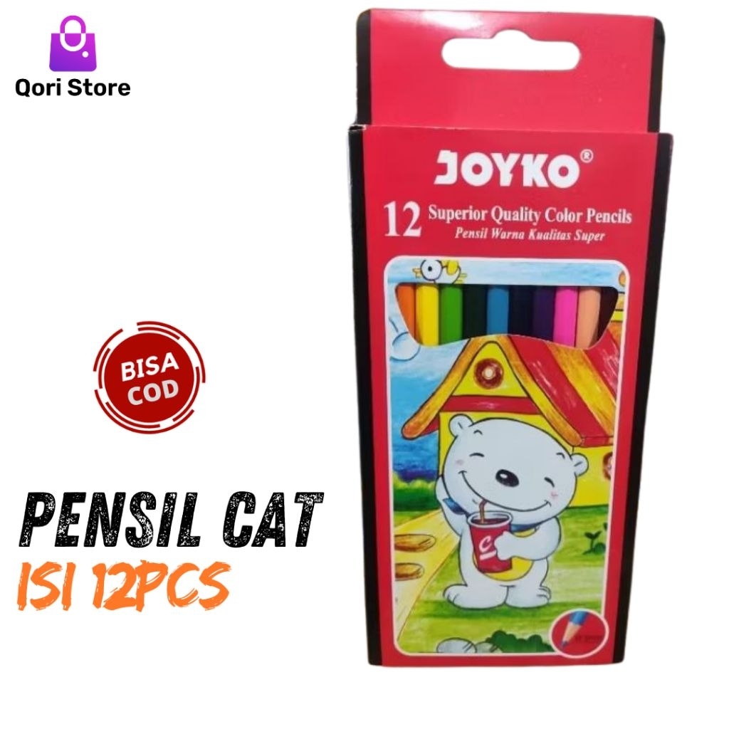 

Qori Store - Pensil Chat Joyko Super Quality / Pensil Warna Joyko / Color Pencils Isi 12pcs / Pensil Mewarnai