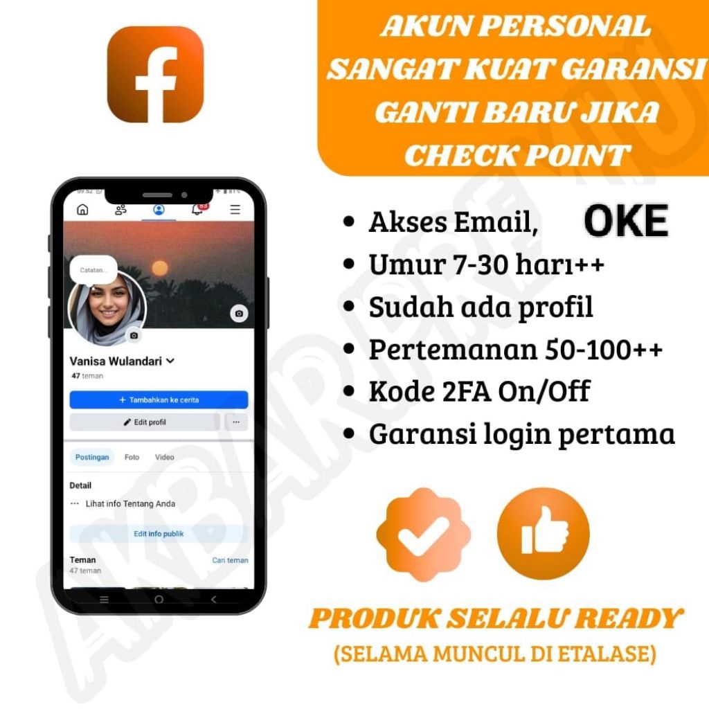 AKUN Facebook Follower 100+ Kuat bergaransi