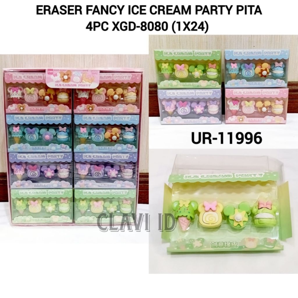 

11996 Penghapus Fancy Ice Cream 1 set isi 4