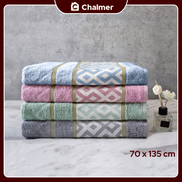 Chalmer - Handuk Mandi Chalmer 70x135 Motif Diamond Handuk Mandi Dewasa Ukuran Besar