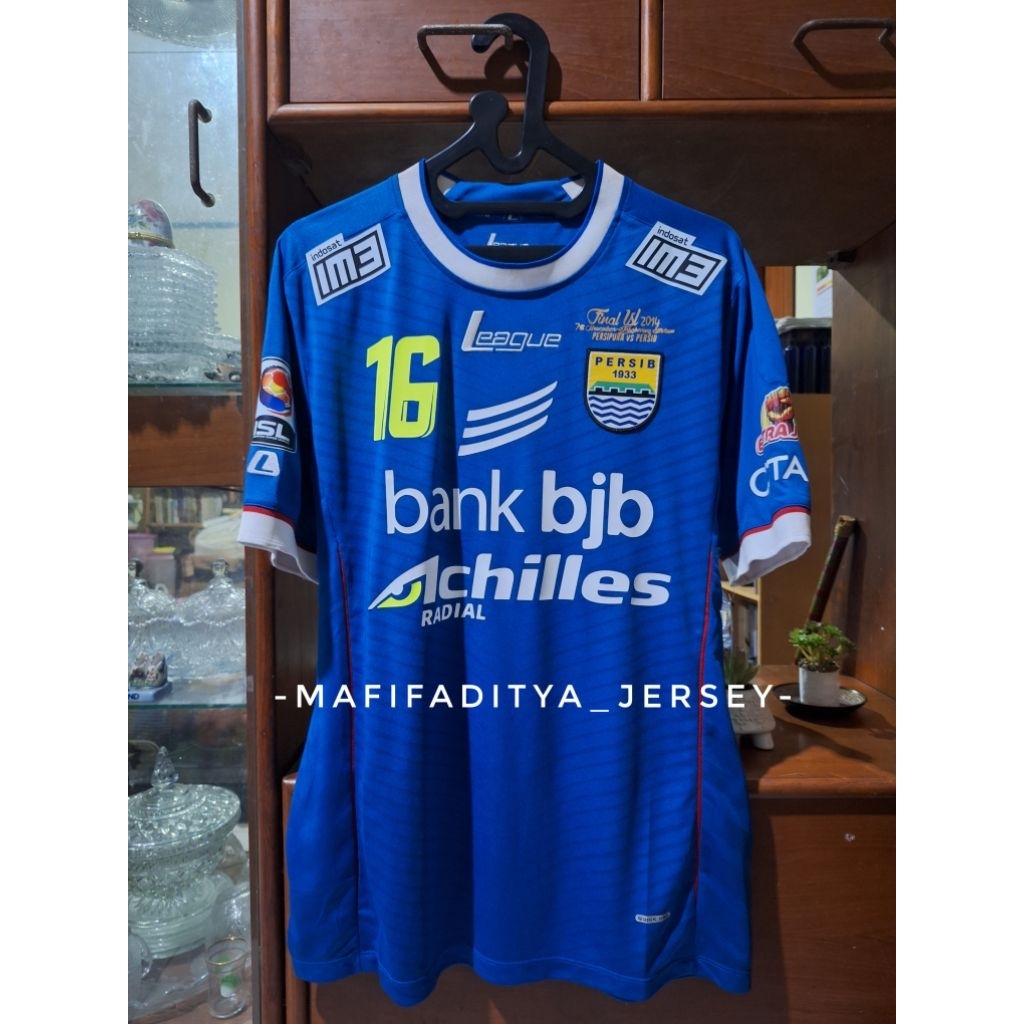 Jersey Persib Bandung Home 2014 Original Replika Size M Nameset Jufriyanto 16