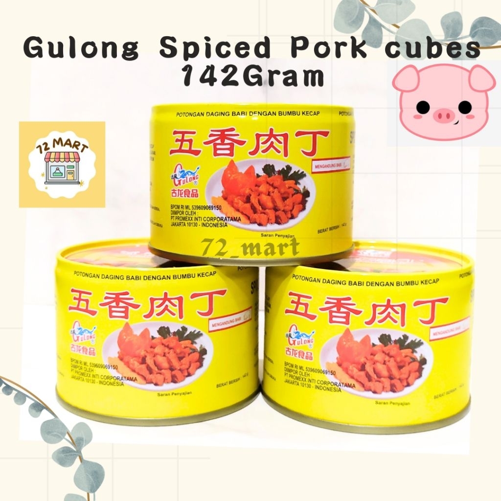 

Gulong Spiced Pork cubes/BakTing/ Daging Babi gohiong 142Gram (NON HALAL)