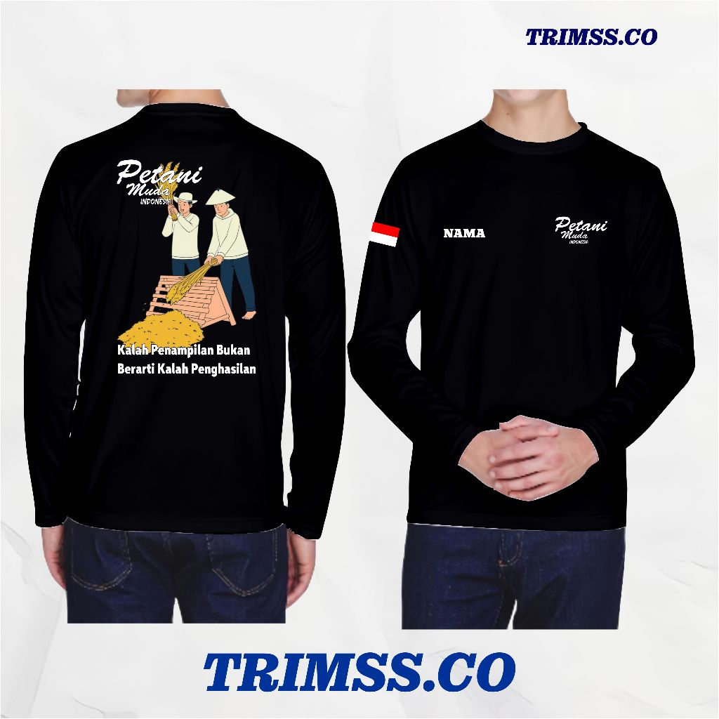 Kaos Petani Muda Indonesia Kaos Kata Kata Petani MIlenial Petani Padi - Tshirt Baju Distro Bahan Ade