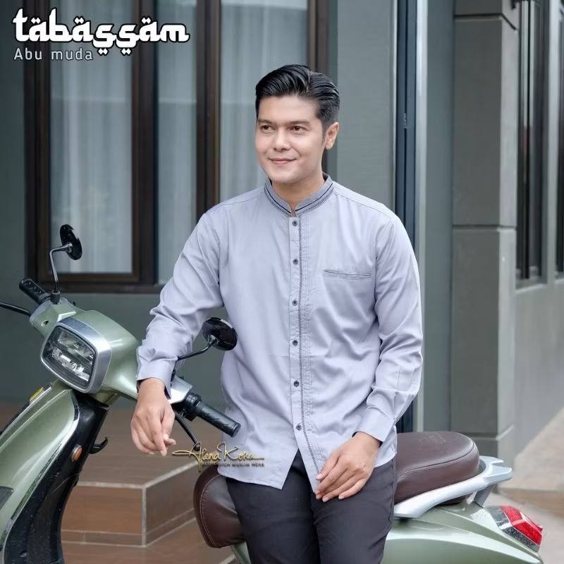 Baju Koko Pria Dewasa Lengan Panjang Bahan Katun Motif Tabassam Kombinasi Bordir Terbaru baju koko k