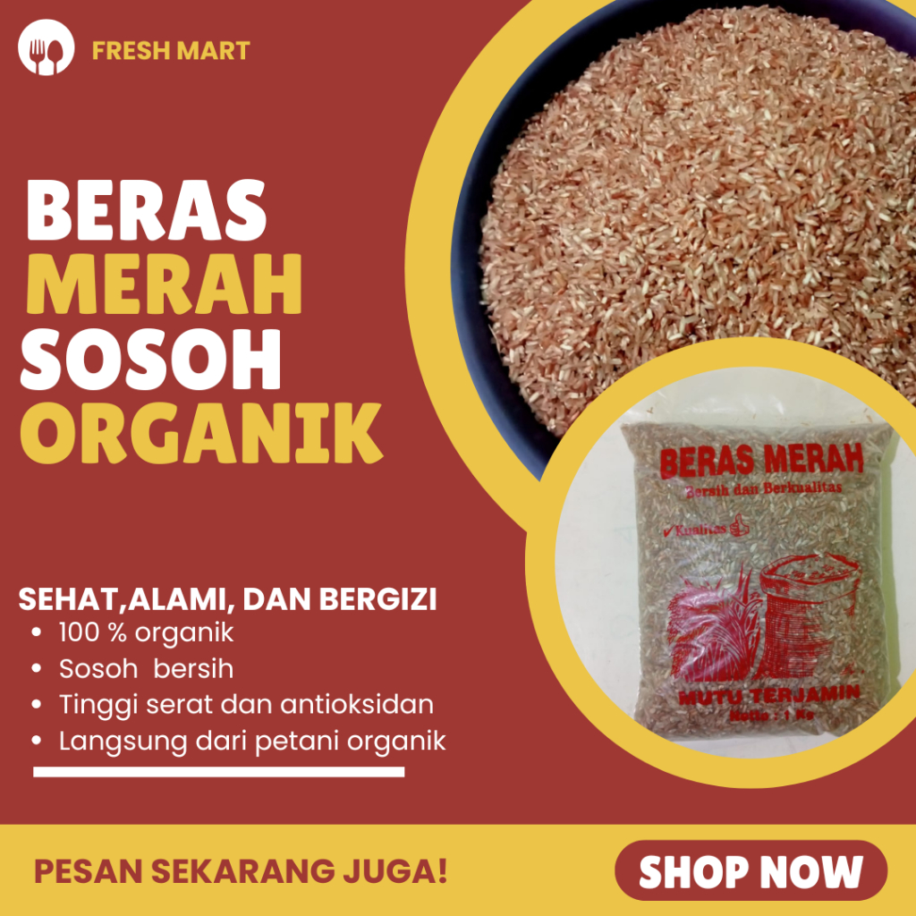 

Beras Merah Premium Pulen Organik Untuk Diet & Diabetes 1 kg