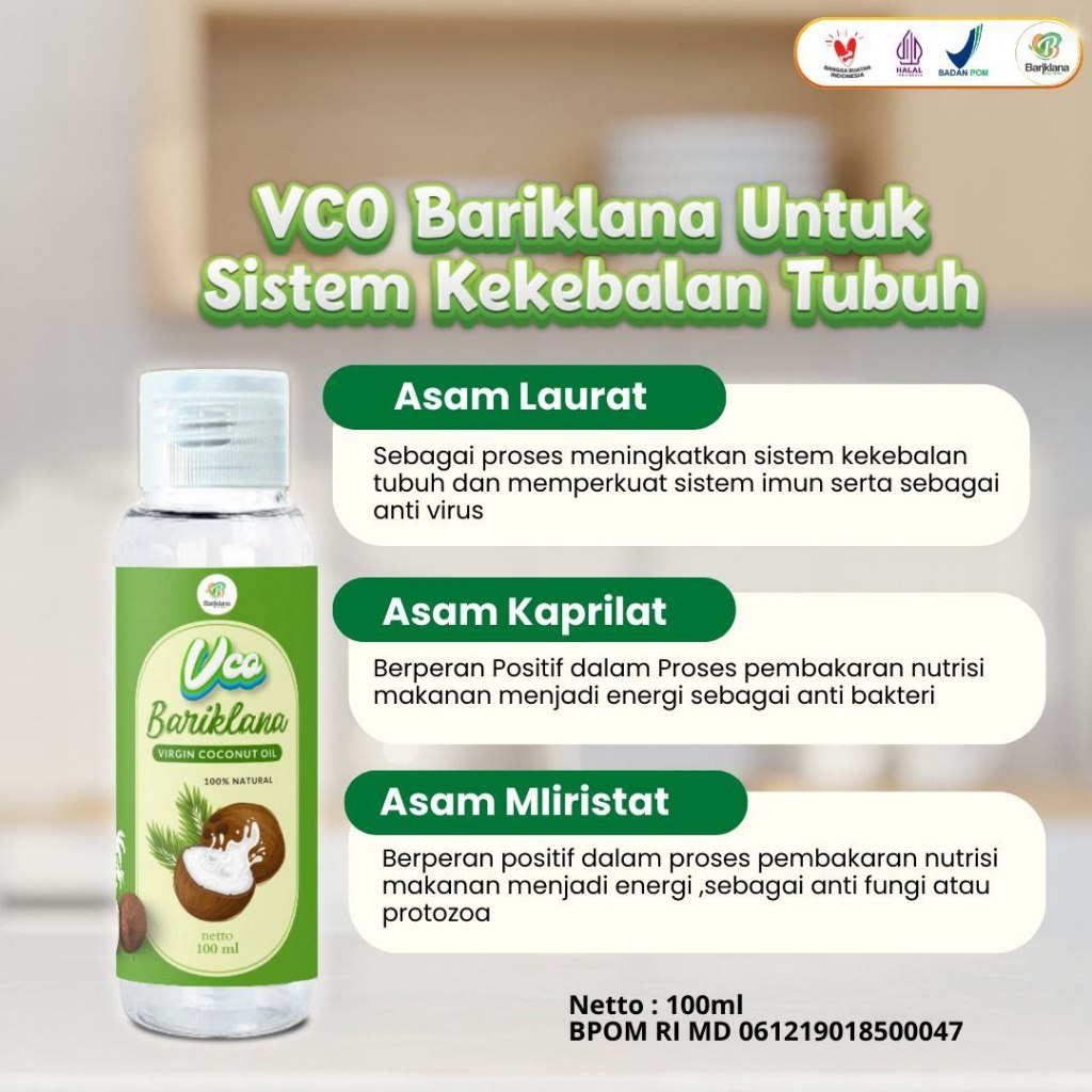 

VCO Bariklana 100 ml Virgin Coconut Oil Minyak Kelapa Asli by Bariklana Insan Herba / Minyak Kelapa