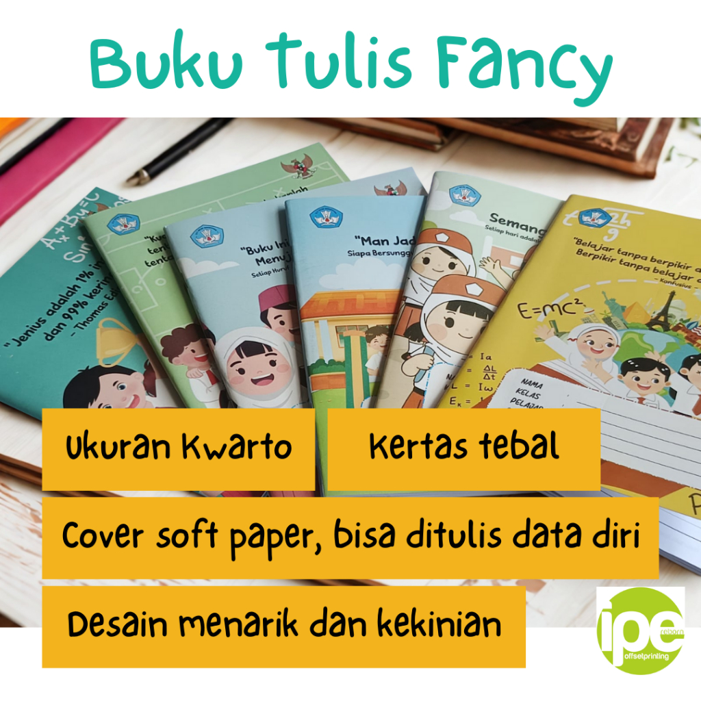 

Buku Tulis A5 unik, (1 pack), cover soft paper, isi 36 lbr, kertas isi premium putih tebal