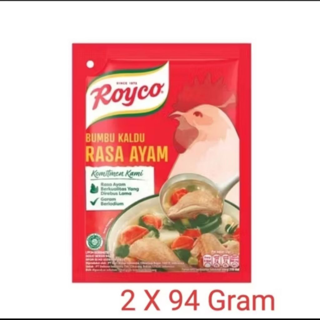 

Royco Bumbu Kaldu Penyedap Makanan Penyedap Rasa Ayam Beryodium 2 X 94G