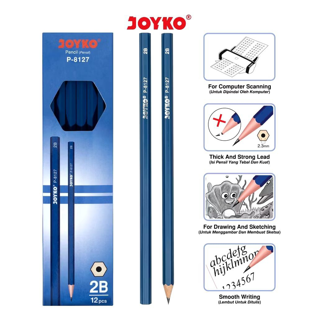 

Pensil Joyko 2B P-8127 Biru (1Box)