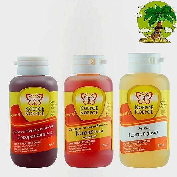 

Koepoe Koepoe Pasta Perisa CocoPandan / Nanas / Lemon Rasa Aroma Ekstrak 60 Ml