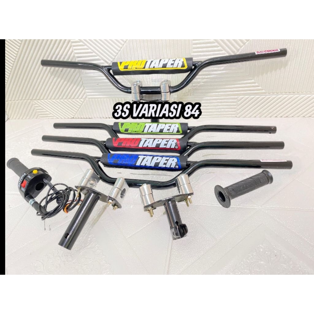 PAKET STANG CRF DTRAKER+DUDUKAN STANG+GAS SPONTAN 2TOMBOL