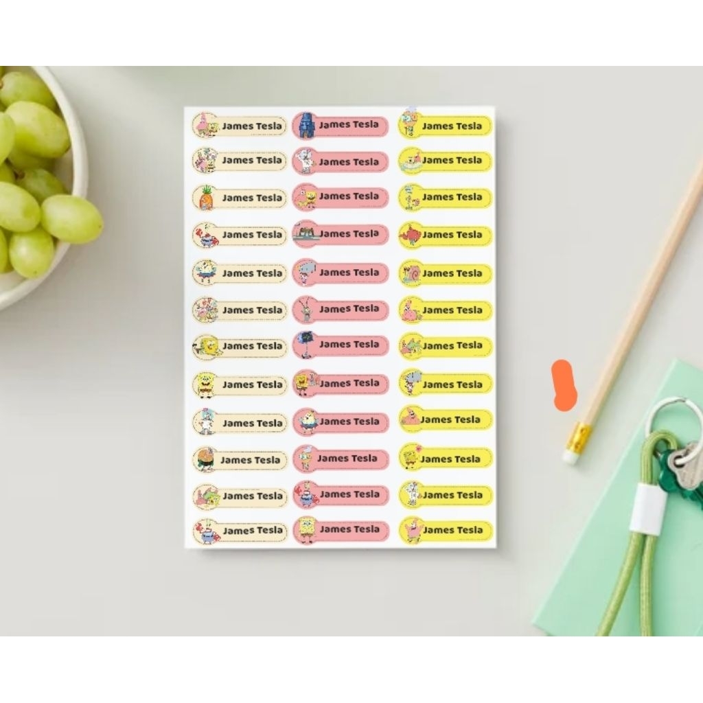 

[APRYL.CO] STICKER LABEL NAMA | Sticker Waterproof Half Cut | Sticker Lucu Custom Nama Anak | Label Nama Anak Karakter Lucu