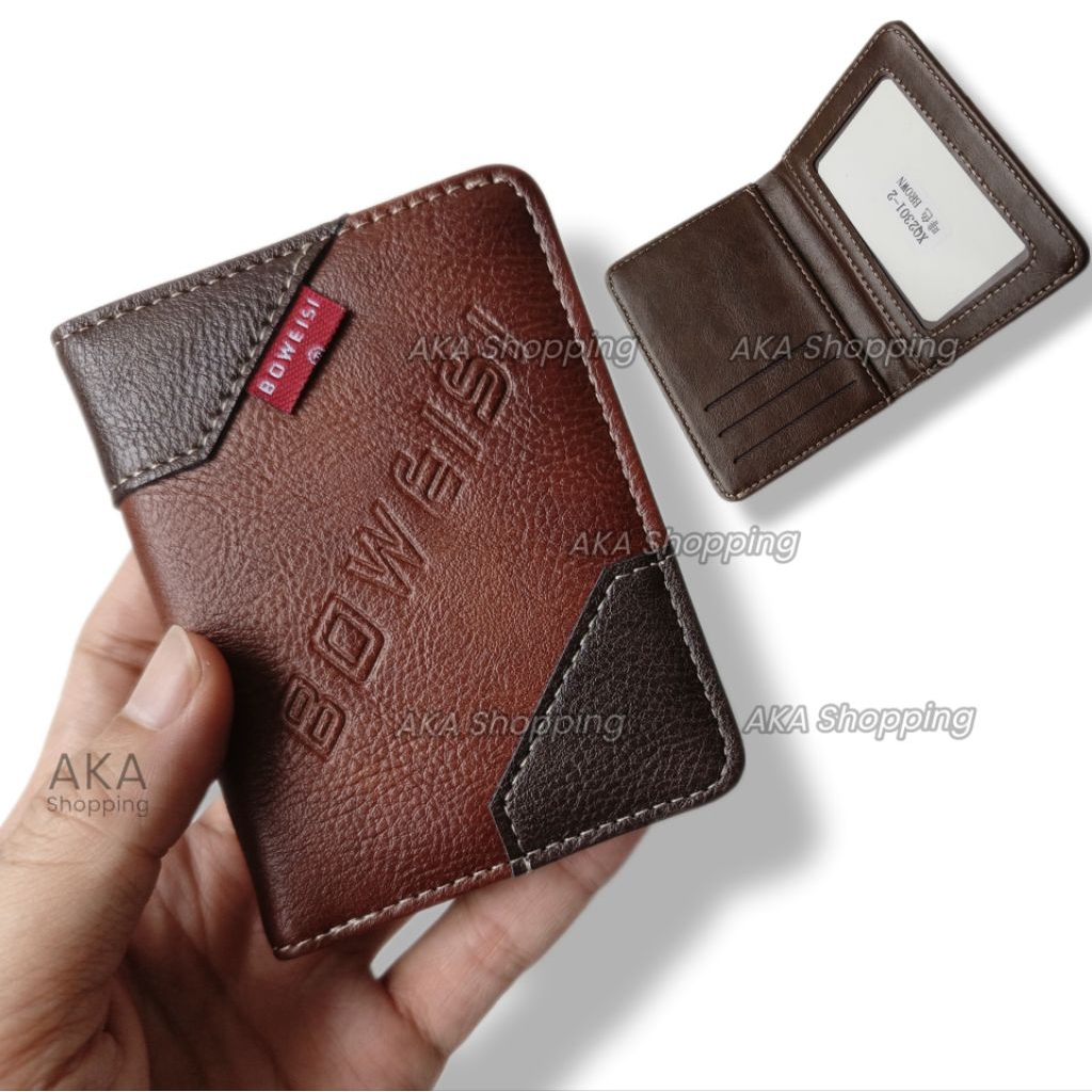 [DSU 01] Dompet Kartu Uang Pria Slim Simple Elegan Dompet Mini Card Holder ATM Kulit