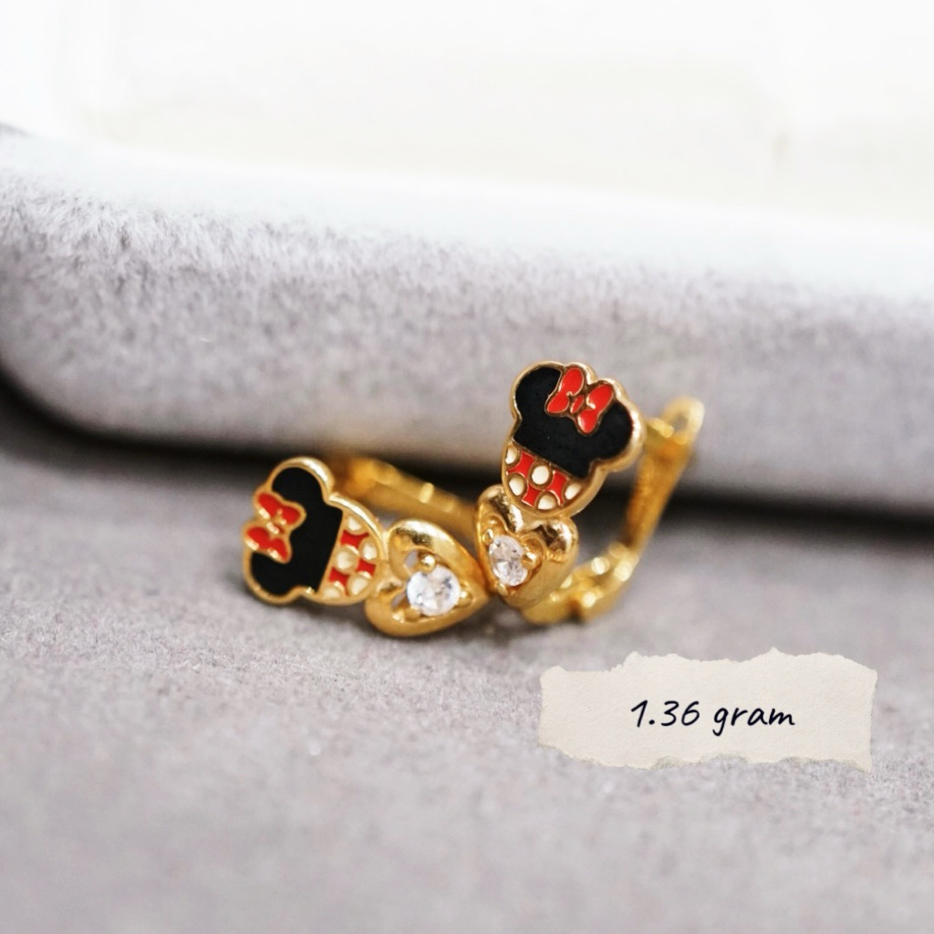 Anting Anak Emas Minnie Mouse Mickey Disney Emas kadar 700