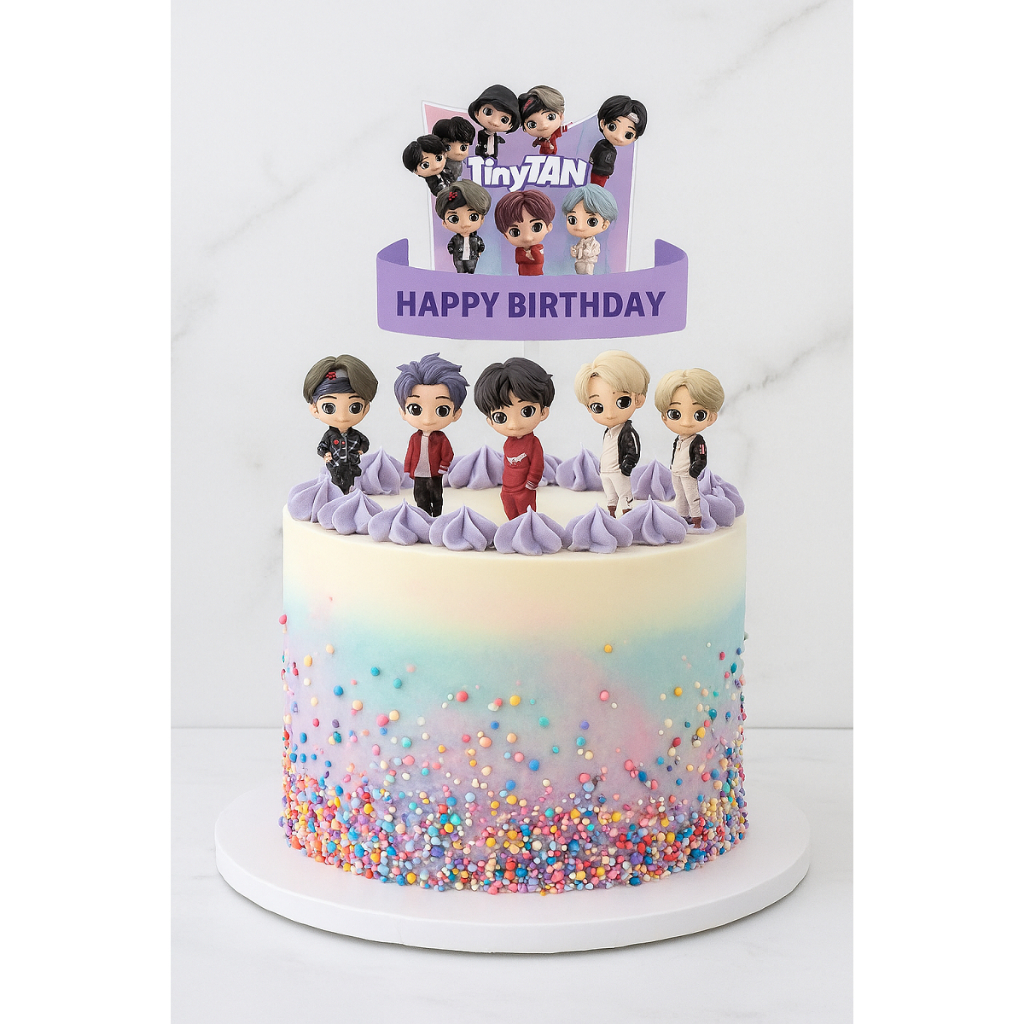topper  cake hiasan kue model tusuk karakter BTS army BT21
