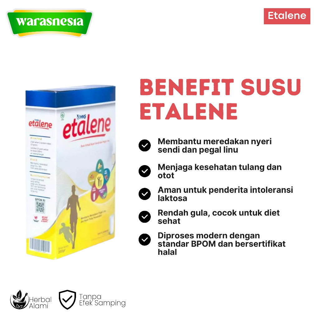 

Etalene Susu Kambing Etawa 200gr Herbal Jahe Temulawak Rendah Gula Halal dan BPOM