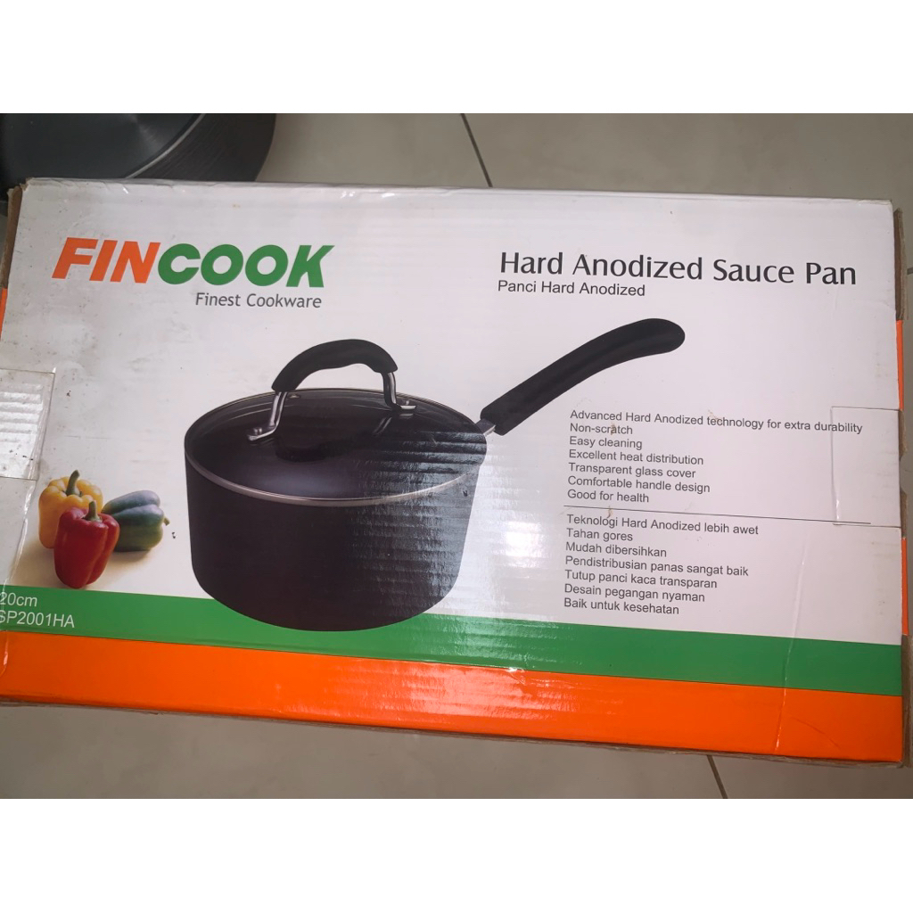 FINCOOK Panci Hard Anodized Sauce Pan 20cm Panci Susu Anti Lengket Sauce Pan Premium