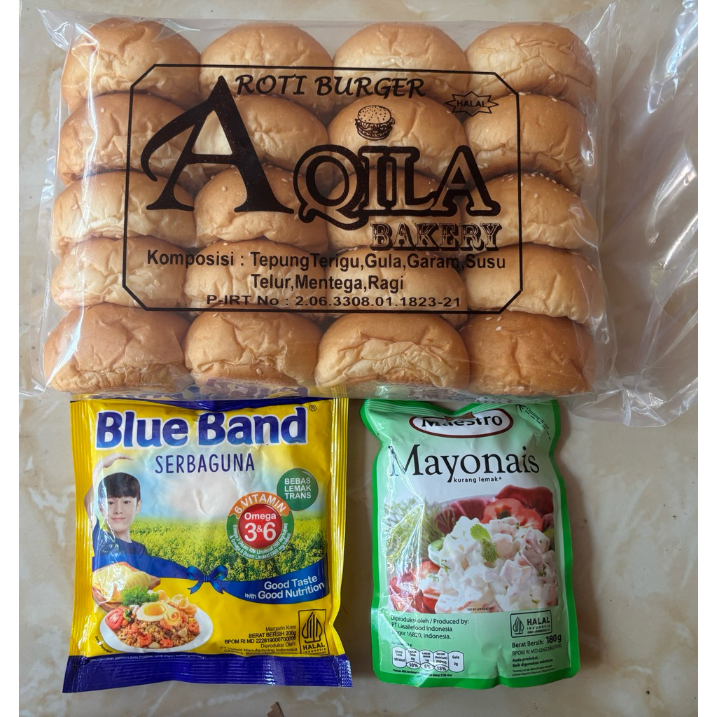 

PAKET BASIC ROTI BURGER BLUEBAND MARGARIN DAN MAYONAISE MAESTRO