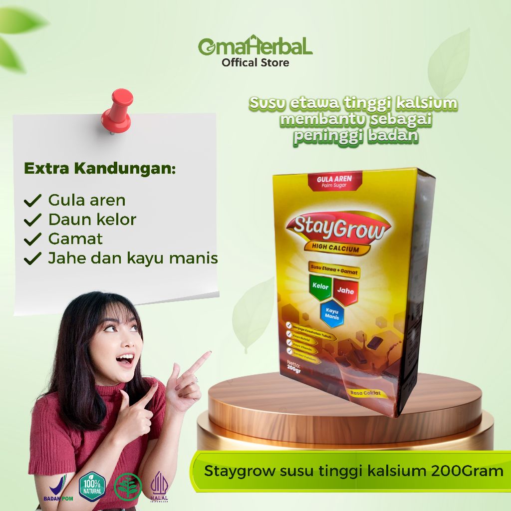 

OmaHerbal stay grow susu etawa plus herbal untuk penambah tumbuh tinggi badan kaya sumber kalsium