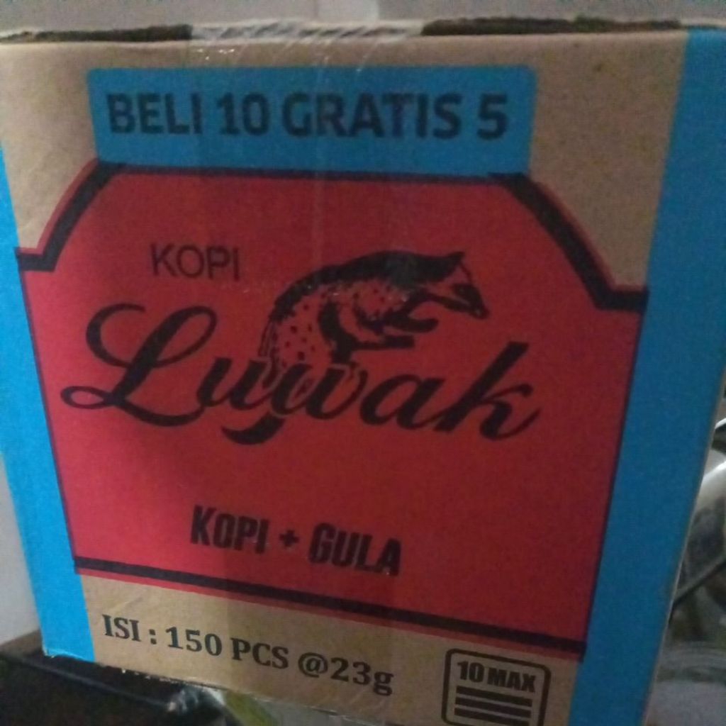 

Luwak Hitam Kemasan Renceng 23gr Karton Dus