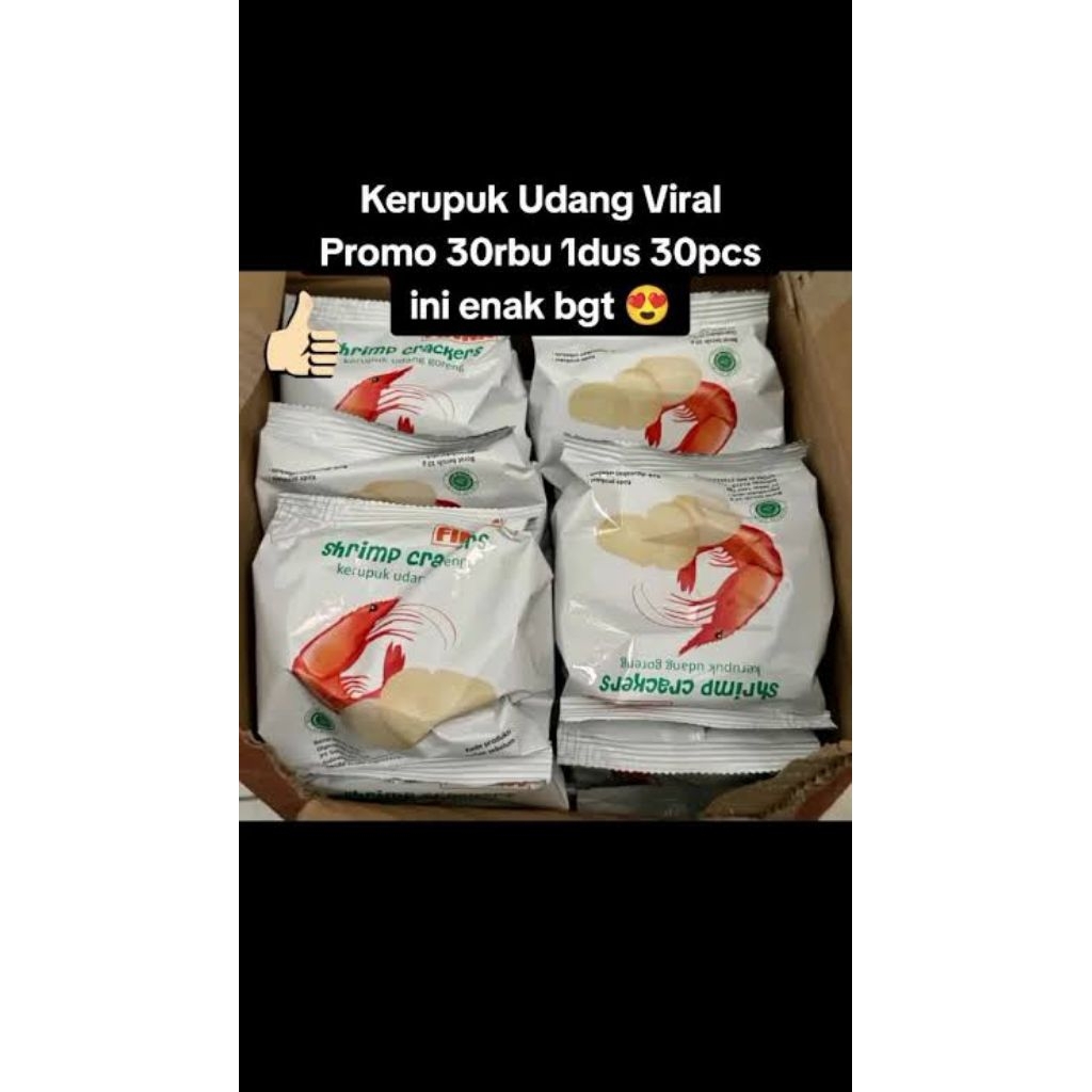 

Kerupuk Udang Finna 10gr isi 30 pack
