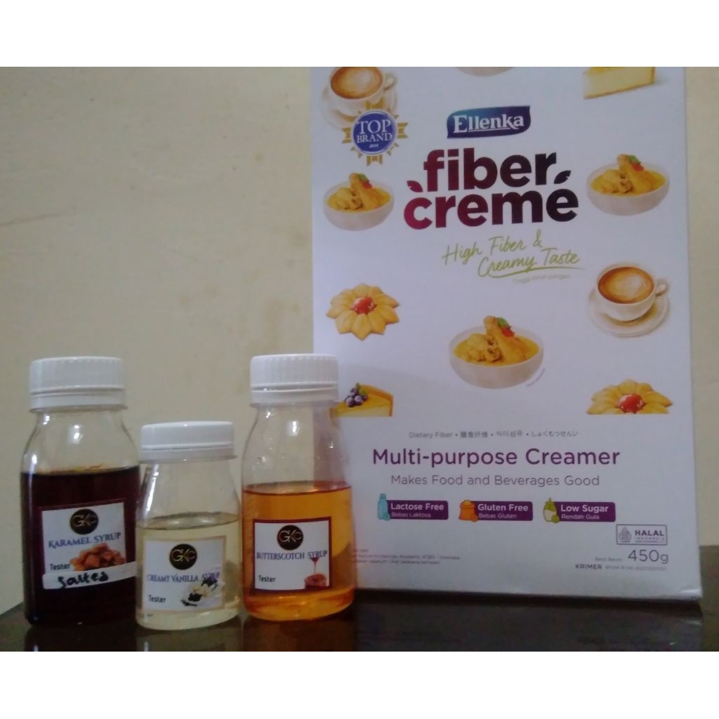 

Paket ngafe murah fiber creme 450gr FREE sirup butterscotch salted caramel creamy vanilla