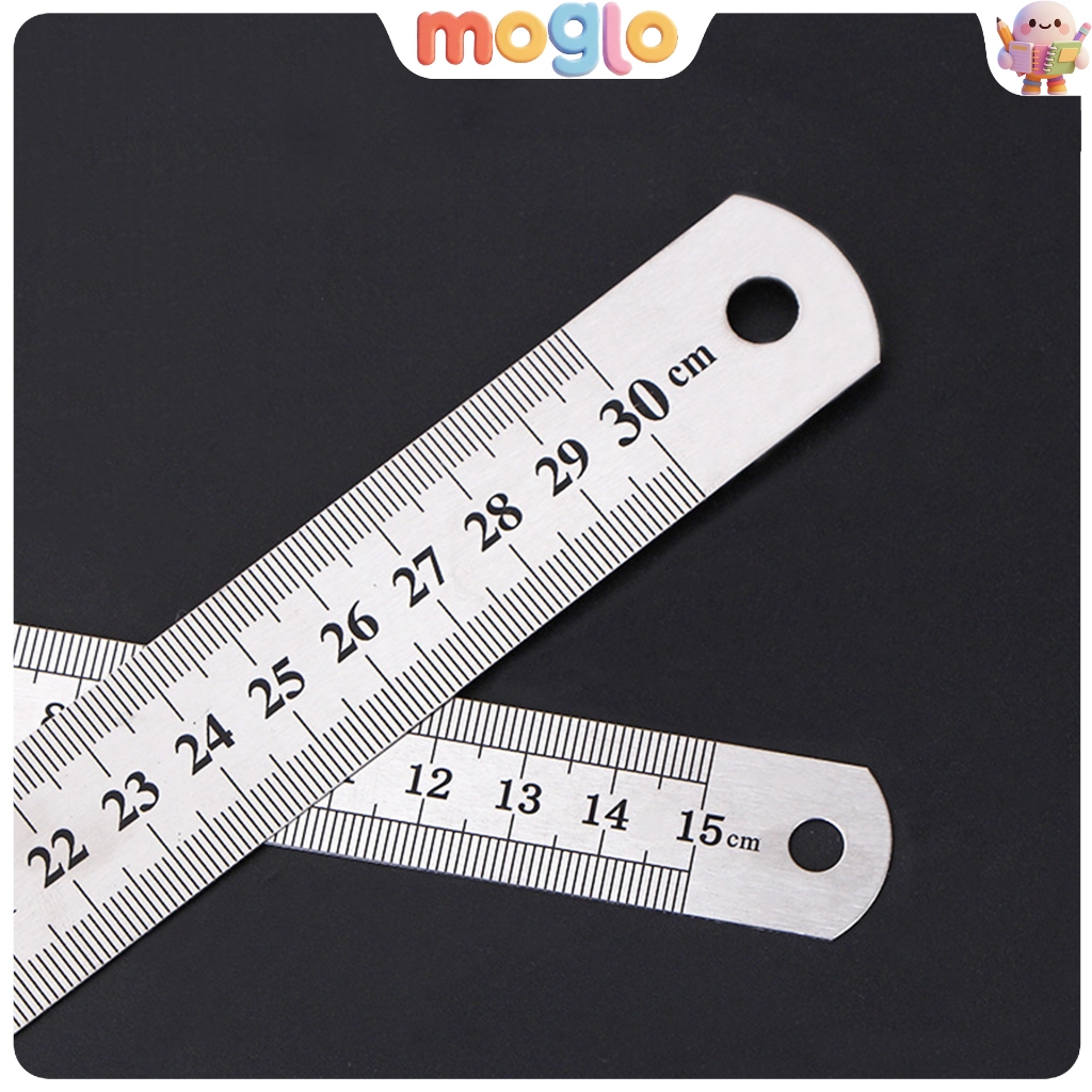 

PENGGARIS BESI STAINLESS 15/20/30CM KUALITAS BAIK Ganda Sisi Tahan Lama, Ideal untuk Kantor & Siswa