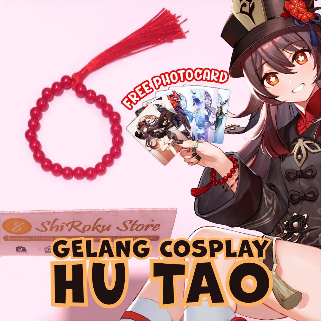 Gelang Cosplay Hu Tao / Aksesoris Costume Play Karakter Game Anime Genshin Impact hutao Fashion Wibu