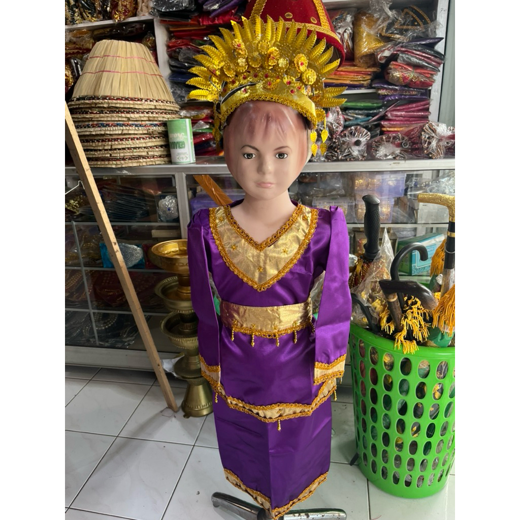 Baju adat padang anak perempuan pakai sunting / baju karnaval minang anak perempuan/baju tari minang