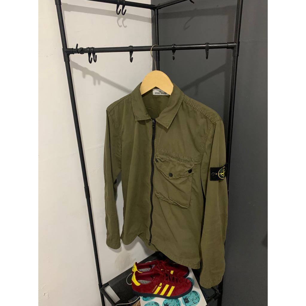 OVERSHIRT Stone Island  Green olive Original 100%