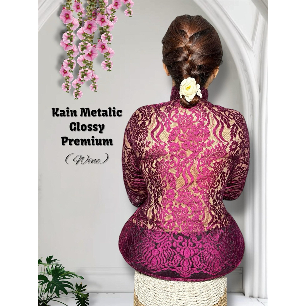 KAIN BROKAT METALIK GLOSSY PREMIUM SERI WARNA TERBARU | KAIN KEBAYA | BAHAN KEBAYA