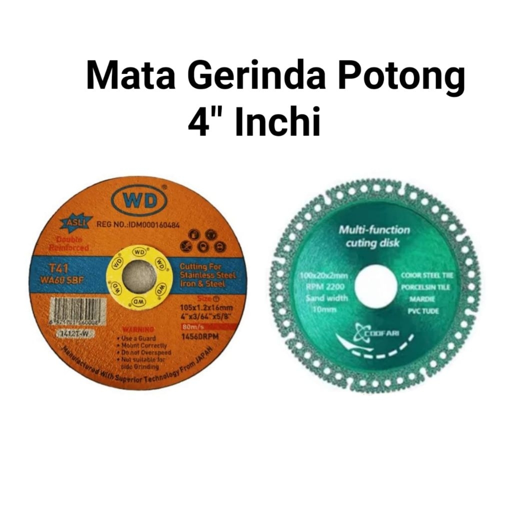 Mata gerinda 4 Inchi - Pisau Gerinda - Batu Gerinda - Mata Gerinda Potong - pisau Gerinda Potong - M