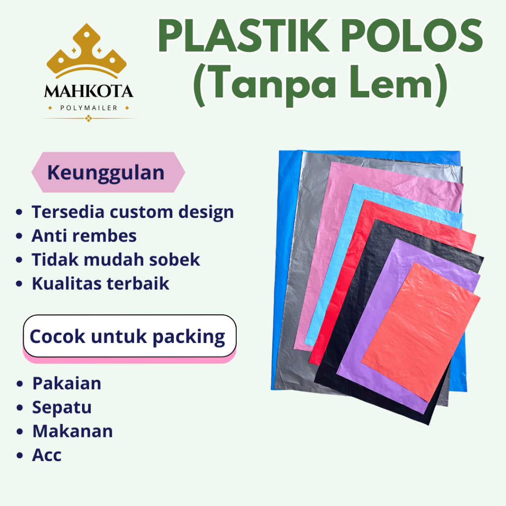 

[3 PACK] Kantong plastik tanpa plong polos | Plastik packing /Plastik olshop