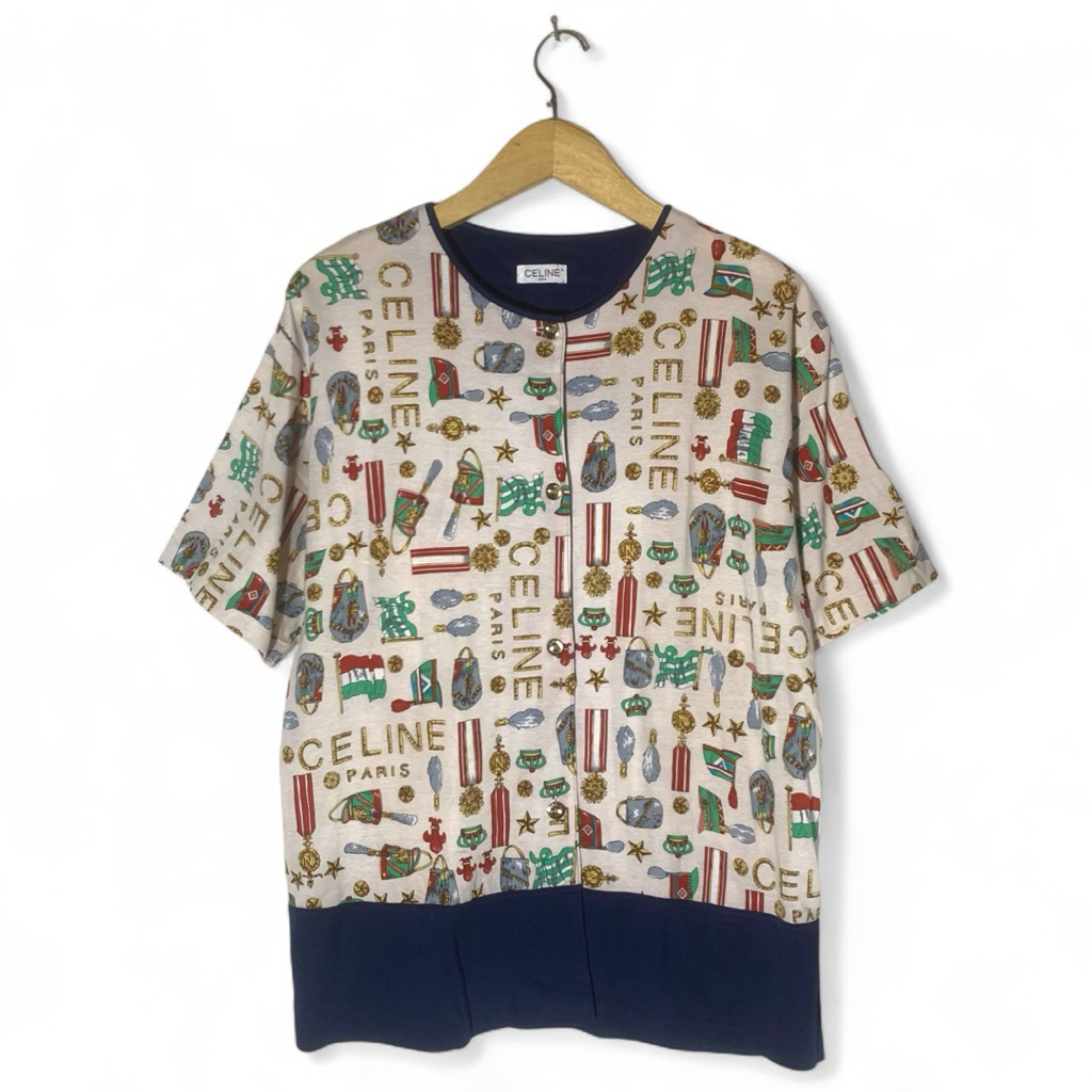 Celine paris All Over Printe Tee Luxury Logo authentic Original