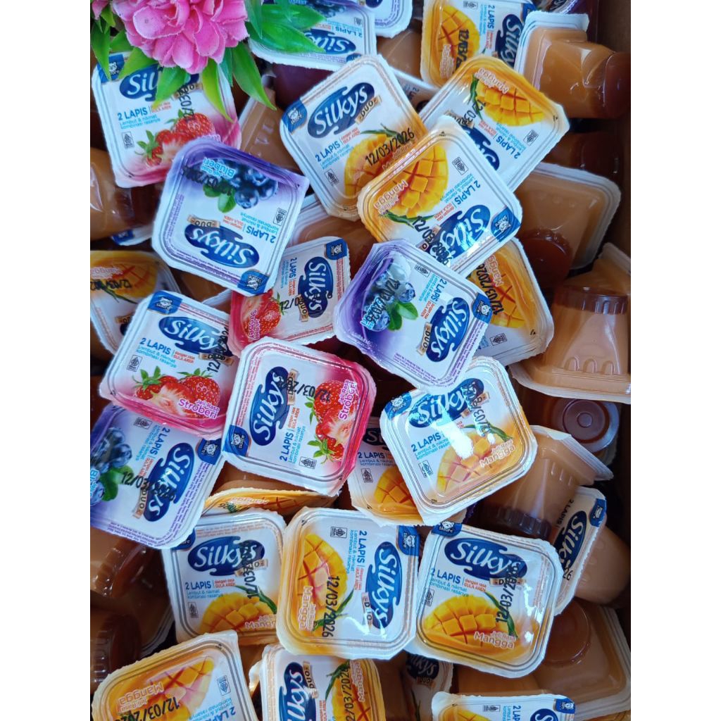 

Puding Silky Duo Jelly | Silkys Duo Pudding mix 3 rasa | Camilan atau snack manis.