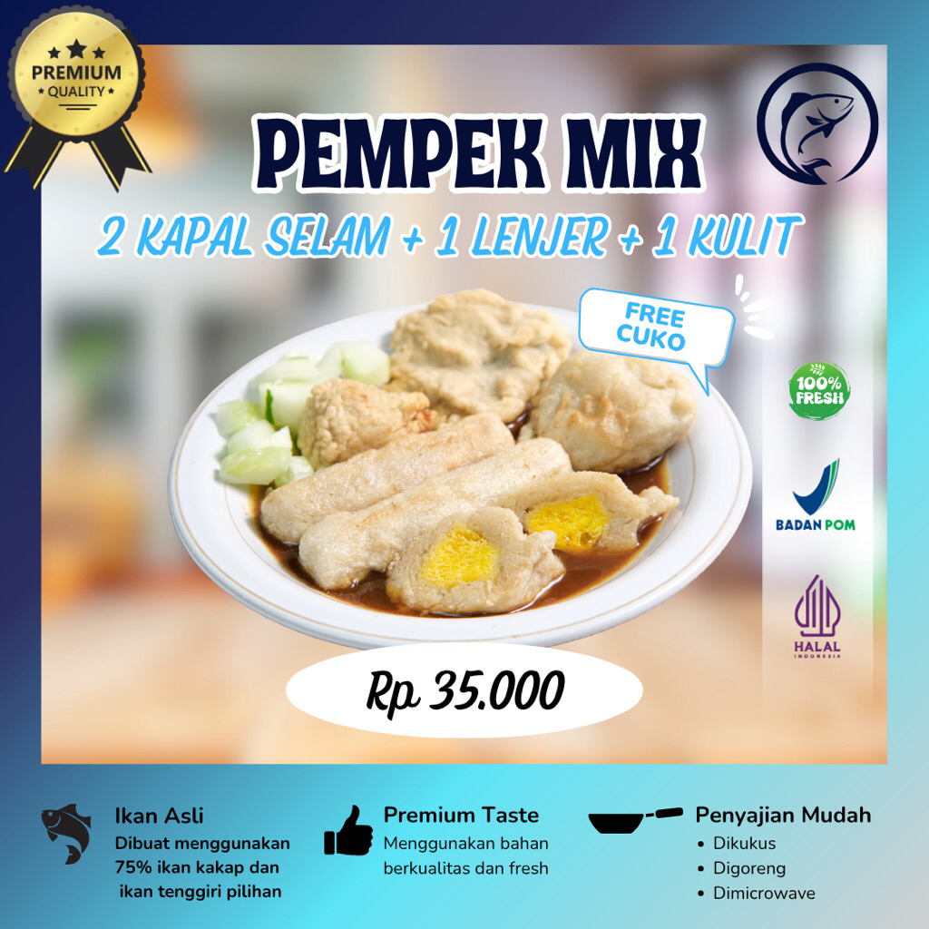 

(Garansi 100%) Pempek Ikan Kombinasi Kulit Abaalifood GARANSI 100% Pempek Asli Palembang Ikan Tenggiri Kakap Empek Empek Mpek-mpek Frozen Mix Ikan Tenggiri Pempek BPOM Pempek Halal MUI Pempek Jogja Pempek Lengkap Pempek Campur Pempek Abaali